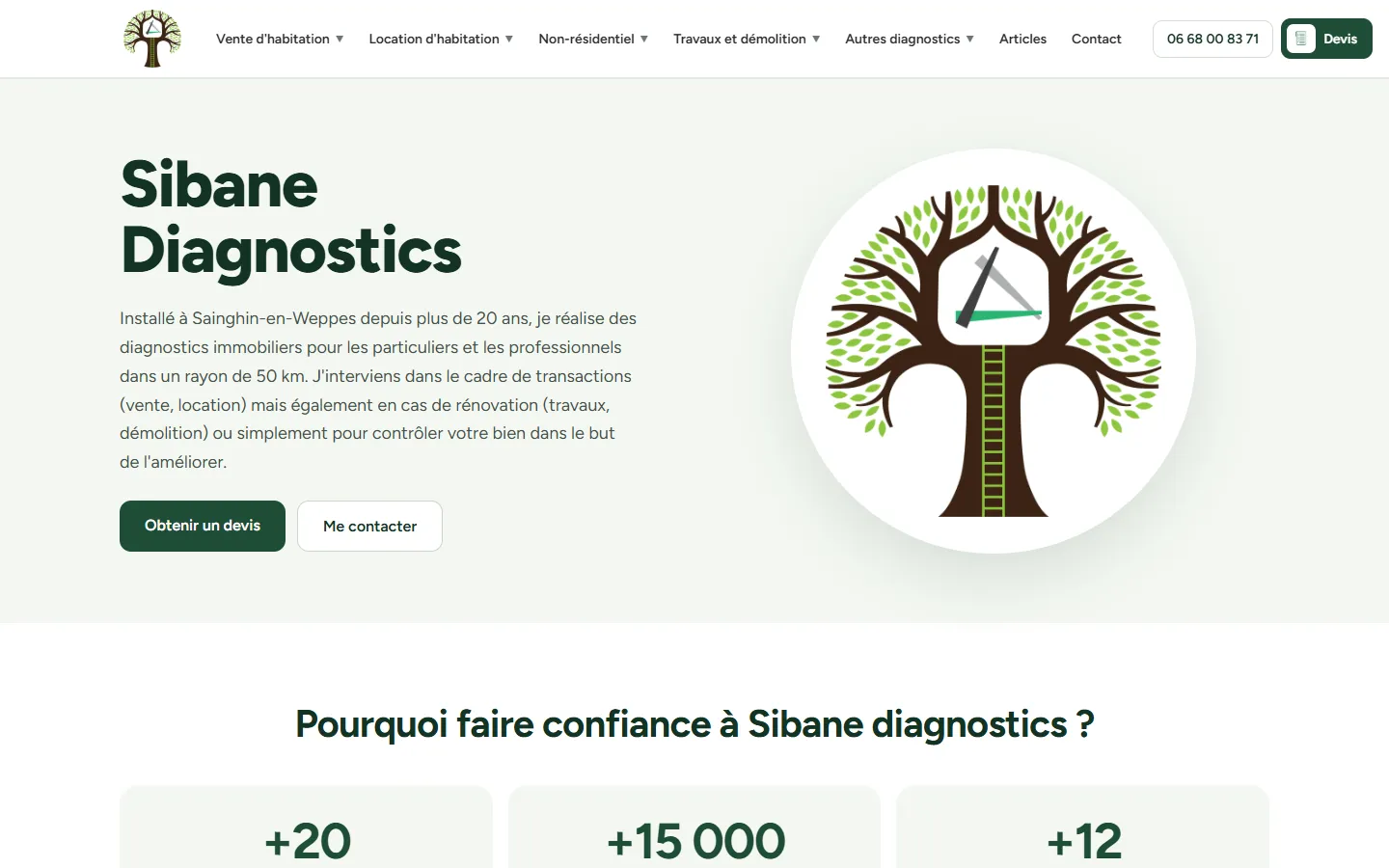 Aperçu du site Sibane Diagnostics
